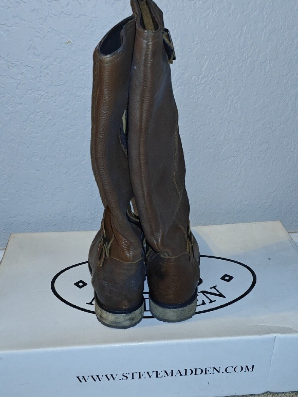 Steve Madden Fairmont Brown Leather Boots Size 9 - Picture 7 of 12